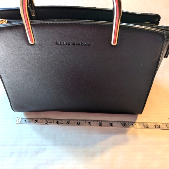 Ladies Melie Bianco Eileen Vegan Leather Satchel Shoulder Bag - Picture 8 of 11